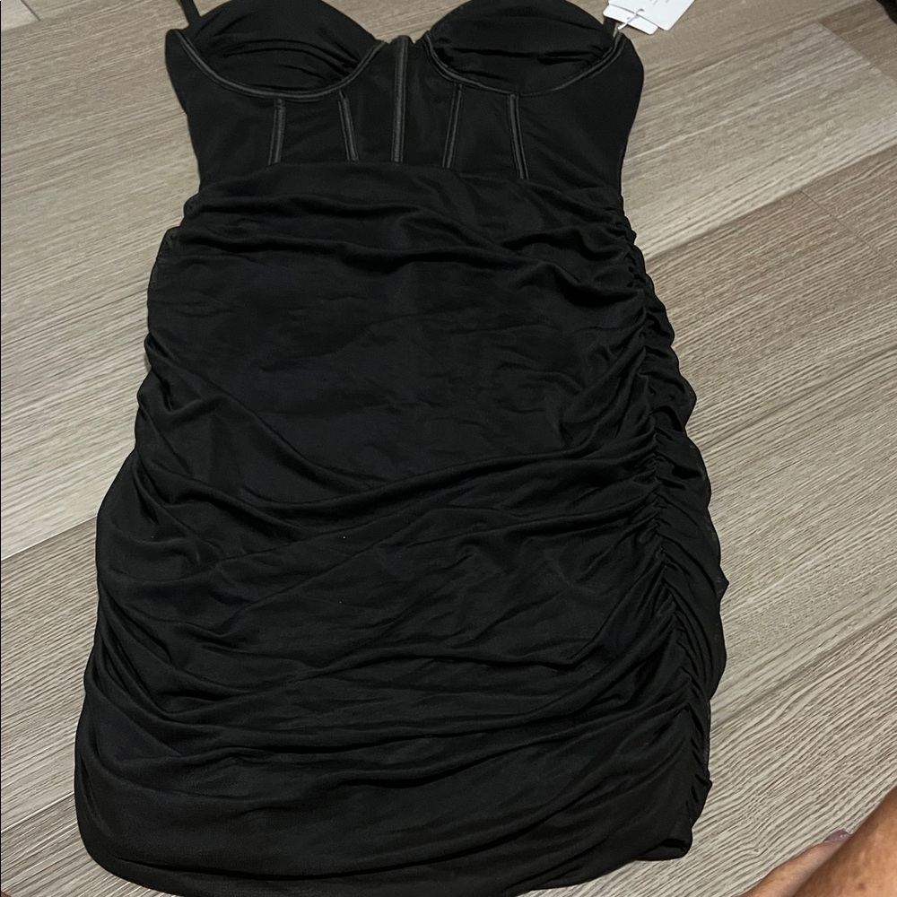 Elegant Black Ruched Dress
